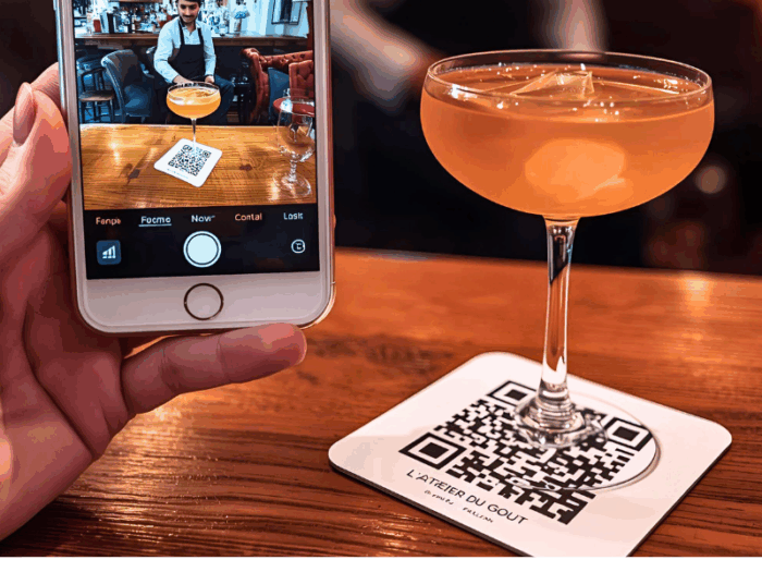 👉Sous-verres QR Personnalisés Pro - 12 Unités